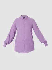 Vero Moda Women Purple Solid Casual Shirt