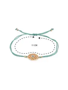 Accessorize Women Green Turquoise Stone Filigree Friendship Bracelet