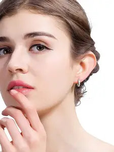 Yellow Chimes Silver-Toned Quirky Hoop Earrings