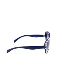 Ted Smith Women Blue Lens & Blue Square Sunglasses with UV Protected Lens