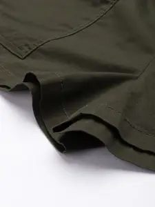 FOREVER 21 Women Olive Green Pure Cotton Chino Shorts