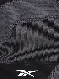 Reebok Women Black & Grey Abstract Printed Non-Padded Bra