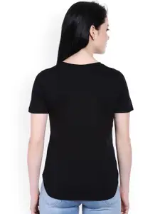 Style Quotient Women Black Solid V-Neck T-shirt
