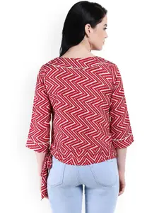 Style Quotient Women Red & White Printed Top