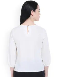 Style Quotient Women Off-White Solid Regular Top