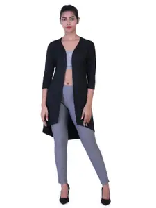 LAASA  SPORTS LAASA SPORTS Women Black Longline Shrug with Insert Pockets