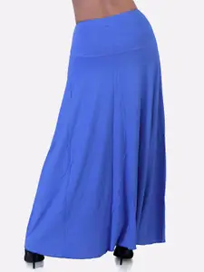 LAASA  SPORTS Women Blue Solid Maxi A line Skirt