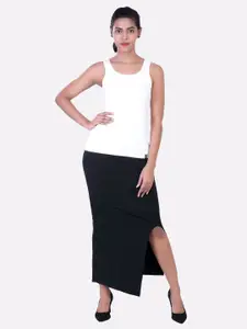 LAASA  SPORTS LAASA SPORTS Women Black Solid Pencil Skirt