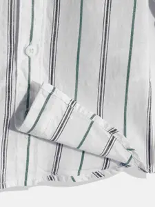 U.S. Polo Assn. Kids Boys White Striped Pure Cotton Casual Shirt
