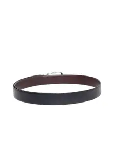 MUTAQINOTI Men Black Reversible Leather Formal Belt