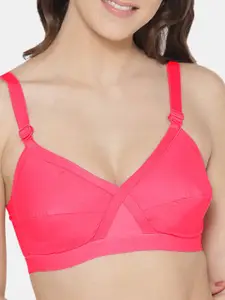 KOMLI Pack of 2 Pink & Magenta Non Padded Full Coverage Bra