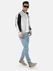 Monte Carlo Men Grey Colourblocked Front Open Sweatshirt