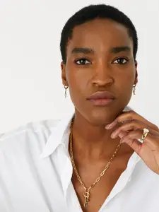 Accessorize London Women Gold-Toned Feel Good Wishbone Spark Interchange Pendant Necklace