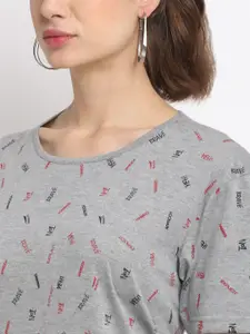 MACK JONNEY Women Black & Grey Pack of 3 Printed T-shirts