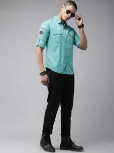 The Roadster Life Co. Men Solid Pure Cotton Casual Shirt With Two Flap Pockets