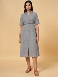 AKKRITI BY PANTALOONS Black Shirt Midi Dress