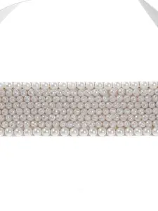 Moedbuille Off White Brass Silver-Plated Choker Necklace