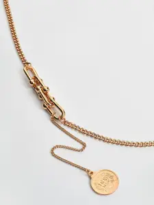 SOHI Gold-Plated Designer Pendant With Chain