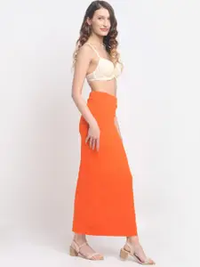 Sugathari Women Orange Solid Saree Shapewear