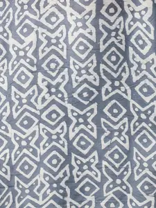 FASHOR Women Grey & White Ethnic Motifs Printed Straight Kurta