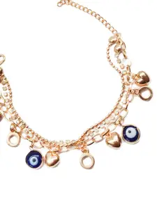 OOMPH Women Gold-Toned & Blue Charm Bracelet