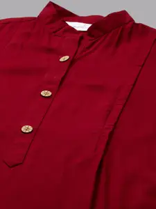 MomToBe Women Maroon Solid Maternity Nursing  Kurta
