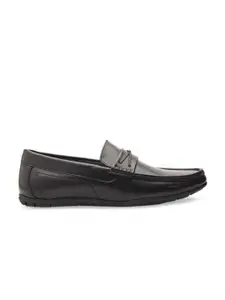 MICHAEL ANGELO Men Navy Blue Solid Formal Slip-On