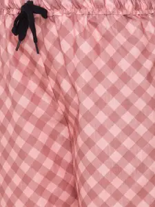 FashionRack Women Pack of 2 Pink & Black Printed Cotton Lounge Pants