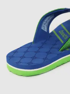 toothless Girls Blue & Green Printed Thong Flip-Flops