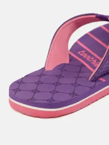 toothless Girls Purple & Pink Printed Thong Flip-Flops