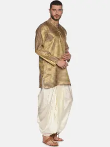 Sethukrishna Men Blue Kurta with Dhoti Pants