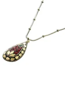 EL REGALO Women Red & Gold Tribal Necklace