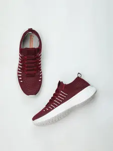 ABROS Men Maroon Mesh Running Shoes