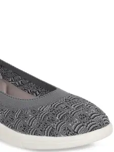 Carlton London sports Women Grey Woven Design Ballerinas