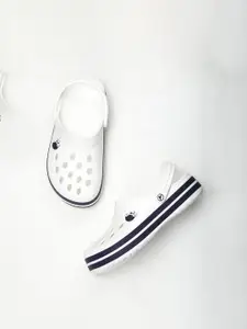 ABROS Men Off White & Black Rubber Clogs