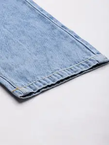 Moda Rapido Women Blue Straight Fit High-Rise Mildly Distressed Acid Wash Jeans