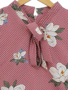 Tiny Girl Pink & White Floral Print Top