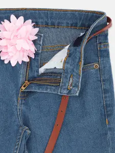 Pantaloons Junior Girls Blue Cotton Regular Fit Jeans
