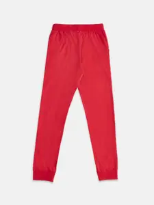 Pantaloons Junior Boys Pack of 2 Red & Yellow Solid Pure Cotton Joggers