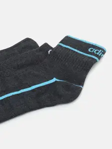 ADIDAS Men Blue & Grey Pack of 3 Patterned Low Cut Socks