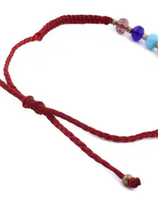 EL REGALO Women Red & Multicoloured Handcrafted Charm Bracelet