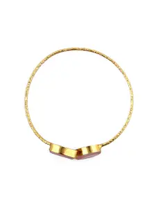 EL REGALO Women Pink & Gold-Toned Brass Cuff Bracelet