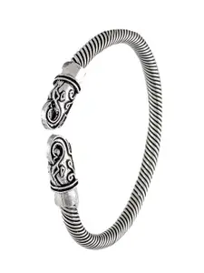 Silvermerc Designs Women Silver-Plated Brass Oxidised Kada Bracelet
