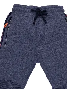 Status Quo Boys Navy Blue Solid Regular Fit Track Pants