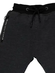 Status Quo Boys Black Solid Cotton Joggers