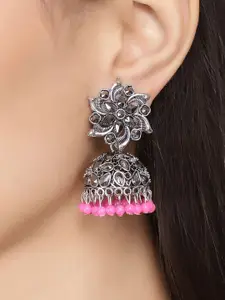 Shining Diva Women Pink Contemporary Jhumkas Earrings