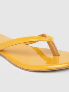 Inc 5 Women Mustard T-Strap Flats