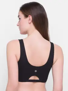 Candyskin Black Cotton Removable Padded Sports Bra