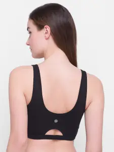 Candyskin Black Removable Padding Seamless Dry Fit Training Or Gym Bra