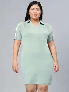 Roadster Women Blue Solid Knits Bits Dress